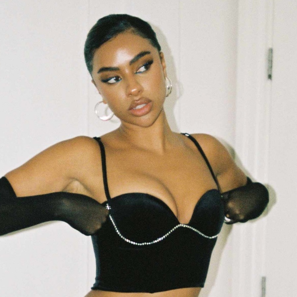 Princes Polly black crop top CLAUDE RHINESTONE TOP BLACK